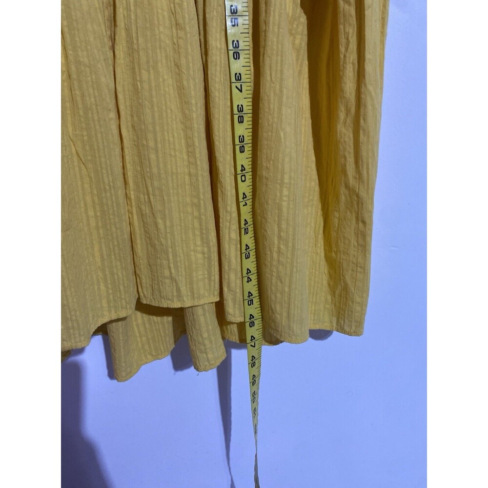 Anthropologie Dress S Yellow Maxi Beachy Ruffle Tiered Off Shoulder Gauze Boho - Picture 13 of 14